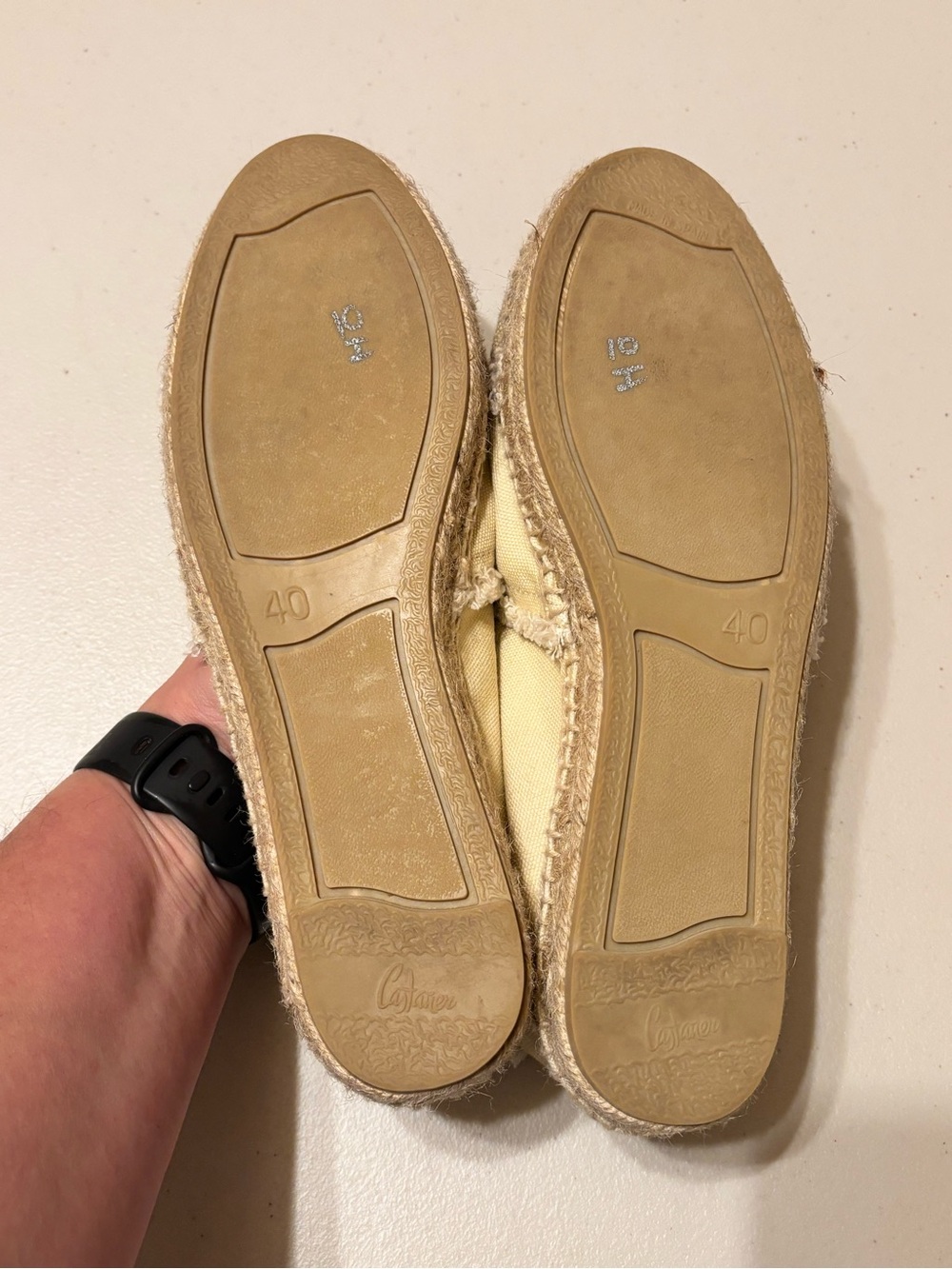 Castaner Kampala Two-Tone Cream and Beige Canvas Espadrilles 40 - Picture 7 of 7